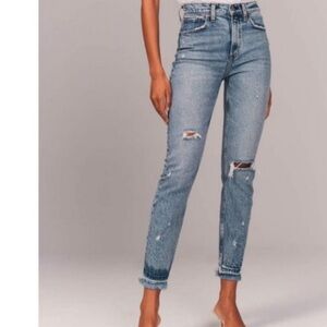 Abercrombie & Fitch Light Blue High Rise Mom Jeans